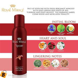 royal mirage deodorant with features